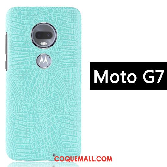 Étui Moto G7 Business Incassable Protection, Coque Moto G7 Crocodile Modèle Créatif