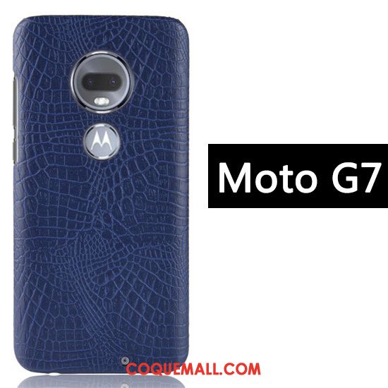 Étui Moto G7 Business Incassable Protection, Coque Moto G7 Crocodile Modèle Créatif