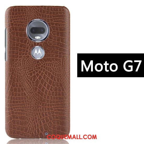 Étui Moto G7 Business Incassable Protection, Coque Moto G7 Crocodile Modèle Créatif