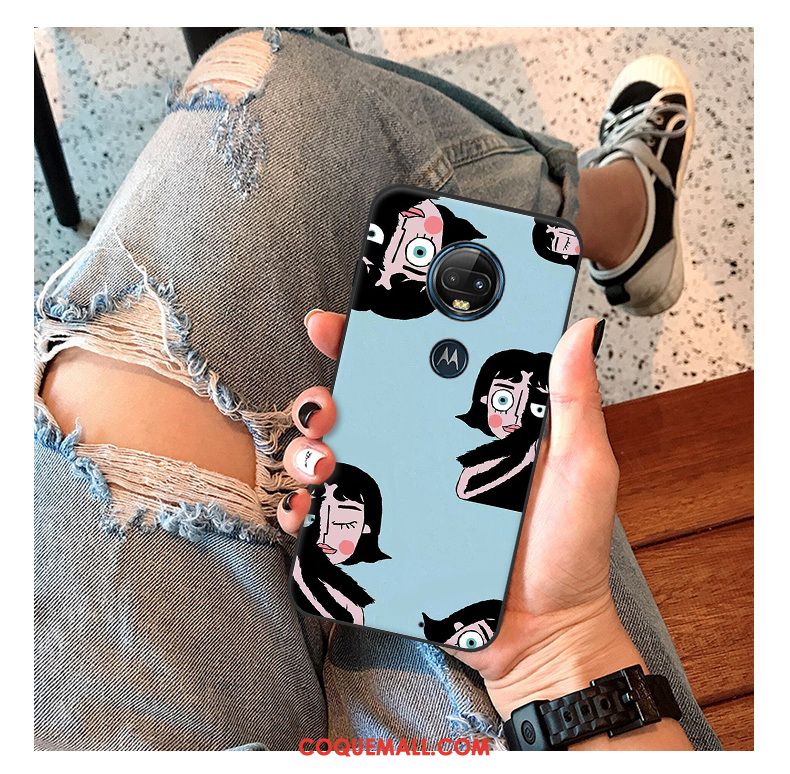 Étui Moto G7 Créatif Dessin Animé Drôle, Coque Moto G7 Rouge Téléphone Portable