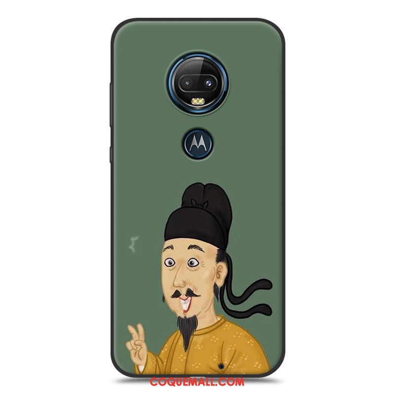 Étui Moto G7 Dessin Animé Délavé En Daim Silicone, Coque Moto G7 Noir Jaune