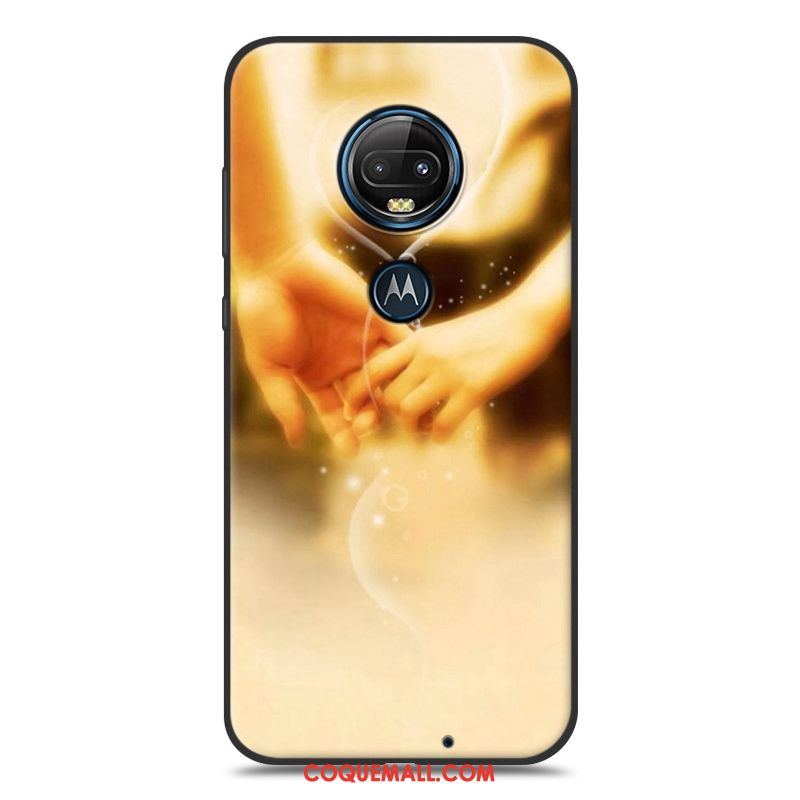 Étui Moto G7 Délavé En Daim Silicone Téléphone Portable, Coque Moto G7 Fluide Doux Noir