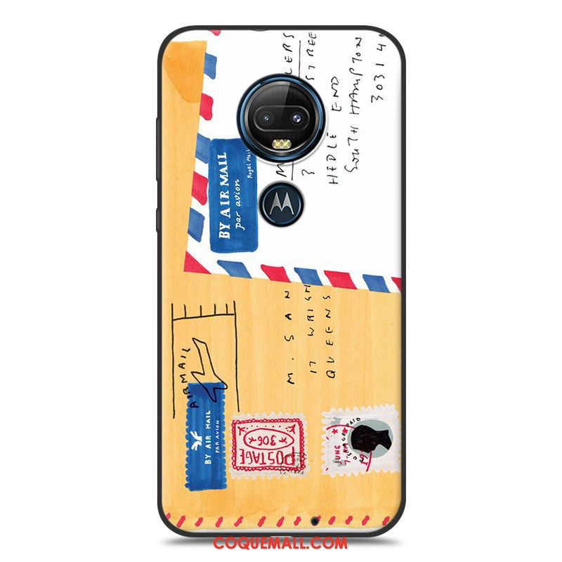 Étui Moto G7 Délavé En Daim Silicone Téléphone Portable, Coque Moto G7 Fluide Doux Noir