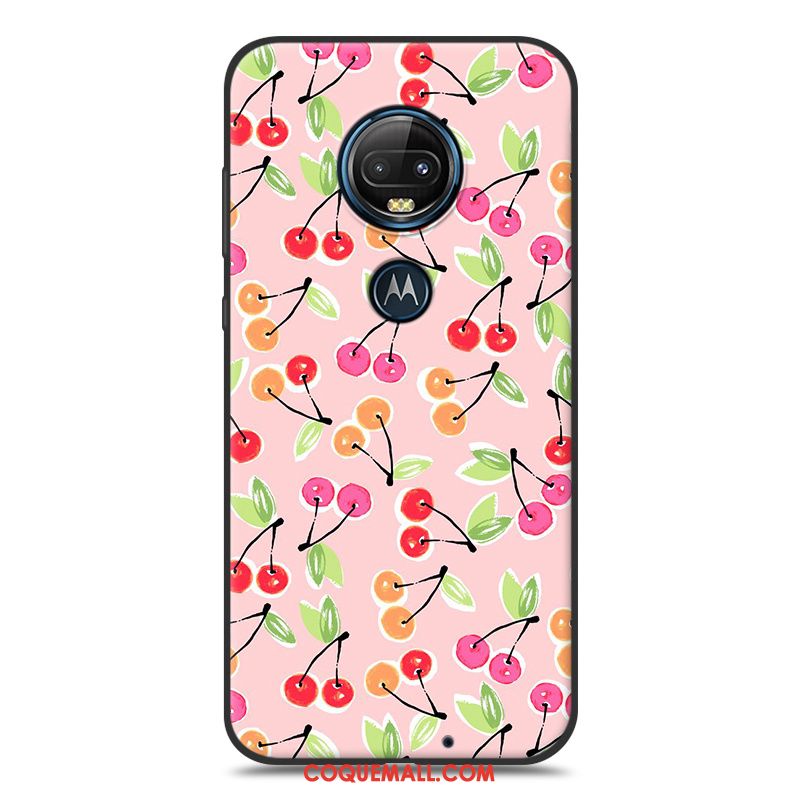 Étui Moto G7 Délavé En Daim Silicone Téléphone Portable, Coque Moto G7 Fluide Doux Noir