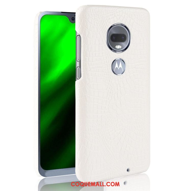 Étui Moto G7 Modèle Fleurie Noir Téléphone Portable, Coque Moto G7 Crocodile Difficile