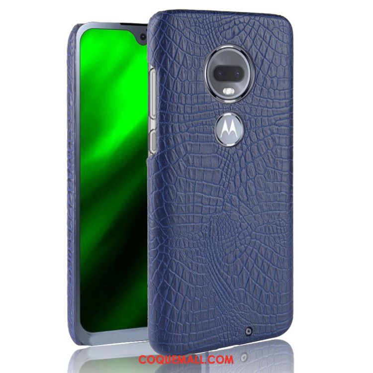 Étui Moto G7 Modèle Fleurie Noir Téléphone Portable, Coque Moto G7 Crocodile Difficile