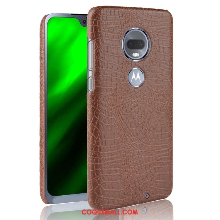 Étui Moto G7 Modèle Fleurie Noir Téléphone Portable, Coque Moto G7 Crocodile Difficile