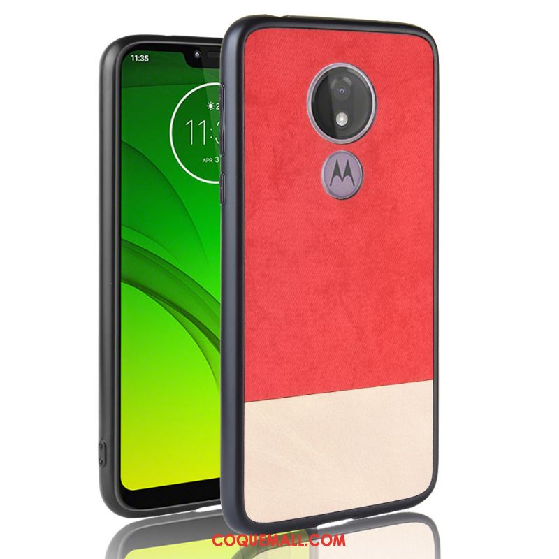Étui Moto G7 Play Incassable Protection Téléphone Portable, Coque Moto G7 Play Rouge Tout Compris
