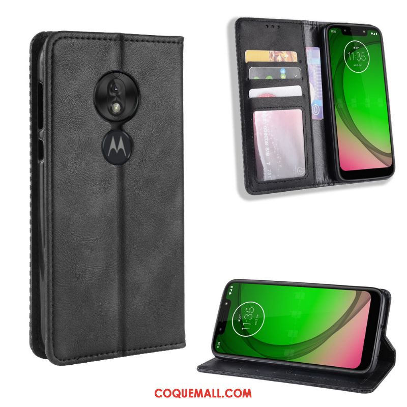 Étui Moto G7 Play Incassable Protection Vintage, Coque Moto G7 Play Téléphone Portable Modèle Fleurie Braun