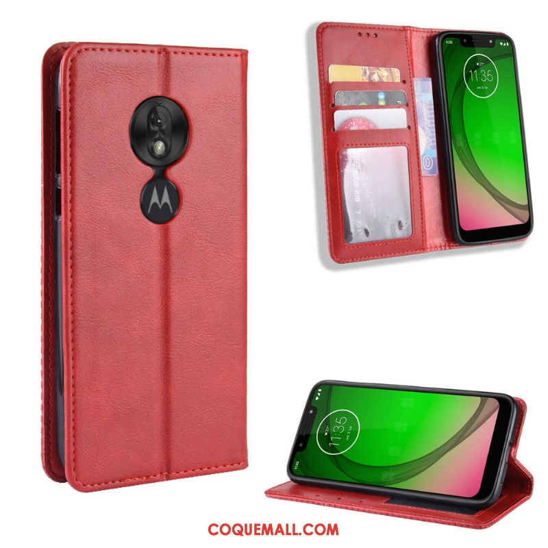 Étui Moto G7 Play Incassable Protection Vintage, Coque Moto G7 Play Téléphone Portable Modèle Fleurie Braun