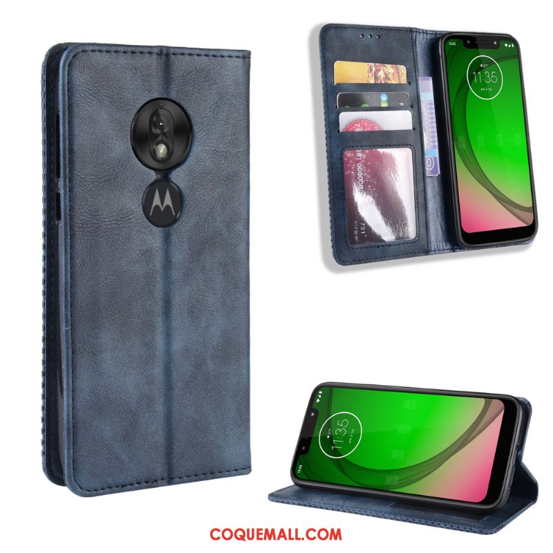 Étui Moto G7 Play Incassable Protection Vintage, Coque Moto G7 Play Téléphone Portable Modèle Fleurie Braun