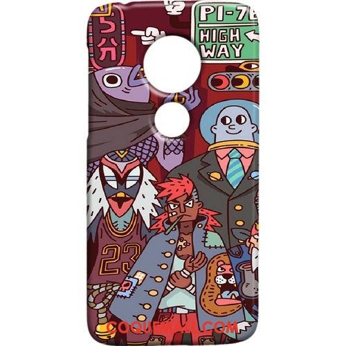 Étui Moto G7 Play Téléphone Portable Délavé En Daim Rouge, Coque Moto G7 Play Vent Mignonne