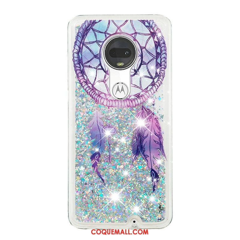 Étui Moto G7 Plus Dessin Animé Quicksand Fluide Doux, Coque Moto G7 Plus Incassable Créatif