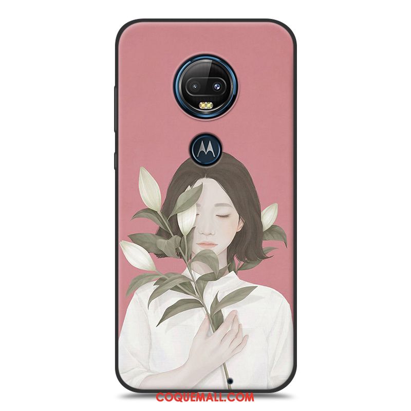 Étui Moto G7 Plus Frais Silicone Téléphone Portable, Coque Moto G7 Plus Petit Art