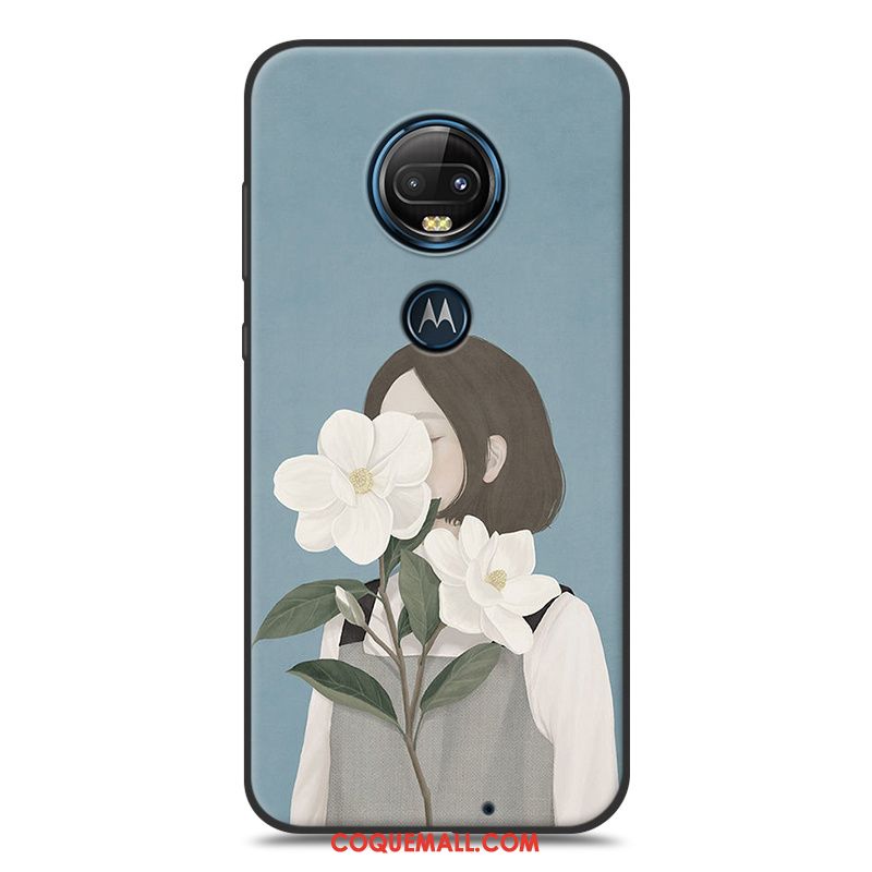 Étui Moto G7 Plus Frais Silicone Téléphone Portable, Coque Moto G7 Plus Petit Art