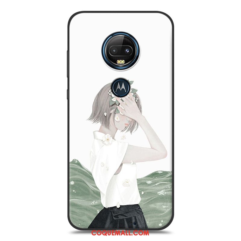 Étui Moto G7 Plus Frais Silicone Téléphone Portable, Coque Moto G7 Plus Petit Art