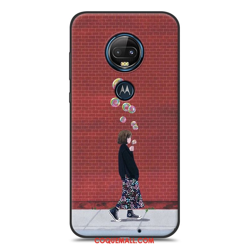 Étui Moto G7 Plus Frais Silicone Téléphone Portable, Coque Moto G7 Plus Petit Art