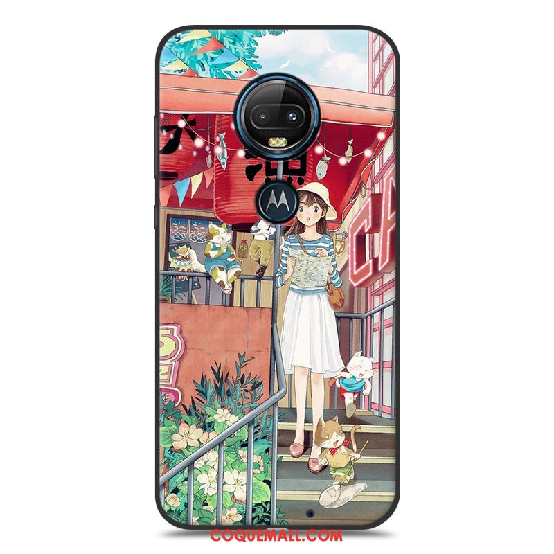 Étui Moto G7 Plus Frais Silicone Téléphone Portable, Coque Moto G7 Plus Petit Art