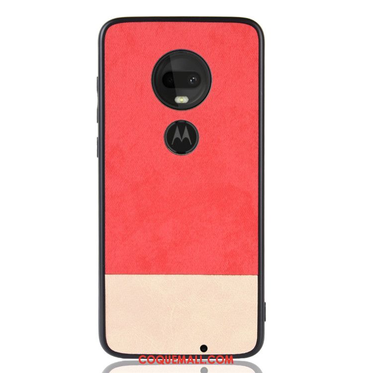 Étui Moto G7 Plus Protection Téléphone Portable Tout Compris, Coque Moto G7 Plus Couture Couleurs Incassable