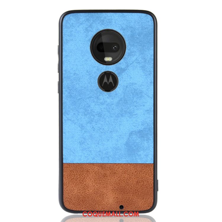 Étui Moto G7 Plus Protection Téléphone Portable Tout Compris, Coque Moto G7 Plus Couture Couleurs Incassable