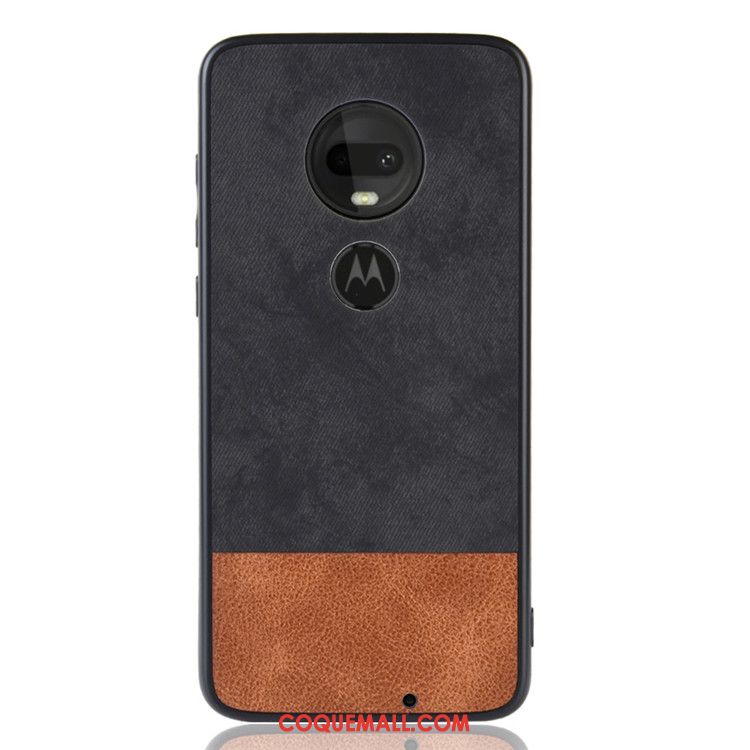 Étui Moto G7 Plus Protection Téléphone Portable Tout Compris, Coque Moto G7 Plus Couture Couleurs Incassable