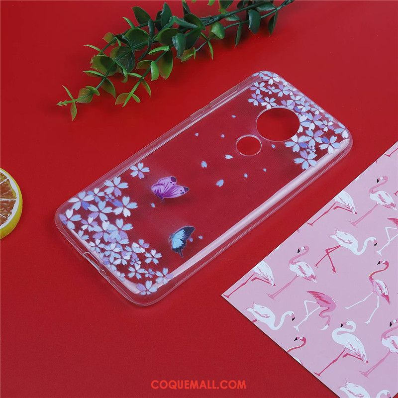 Étui Moto G7 Plus Tout Compris Dessin Animé Fluide Doux, Coque Moto G7 Plus Incassable Papillon