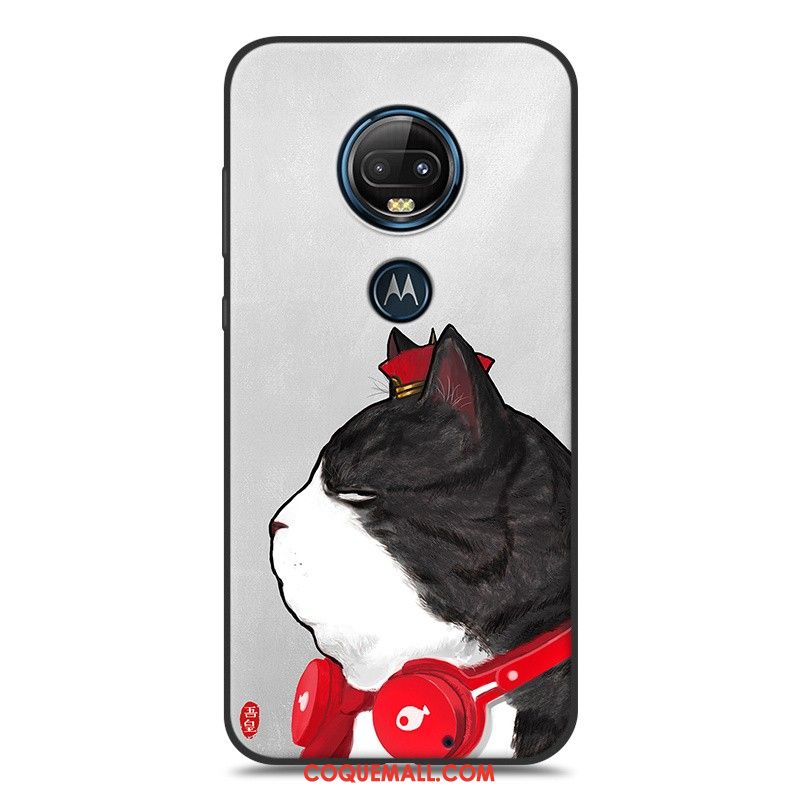 Étui Moto G7 Plus Téléphone Portable Silicone Amoureux, Coque Moto G7 Plus Peinture Délavé En Daim