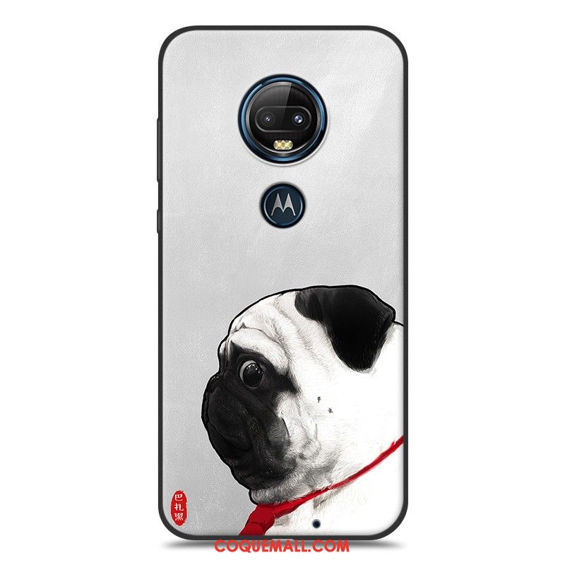 Étui Moto G7 Plus Téléphone Portable Silicone Amoureux, Coque Moto G7 Plus Peinture Délavé En Daim