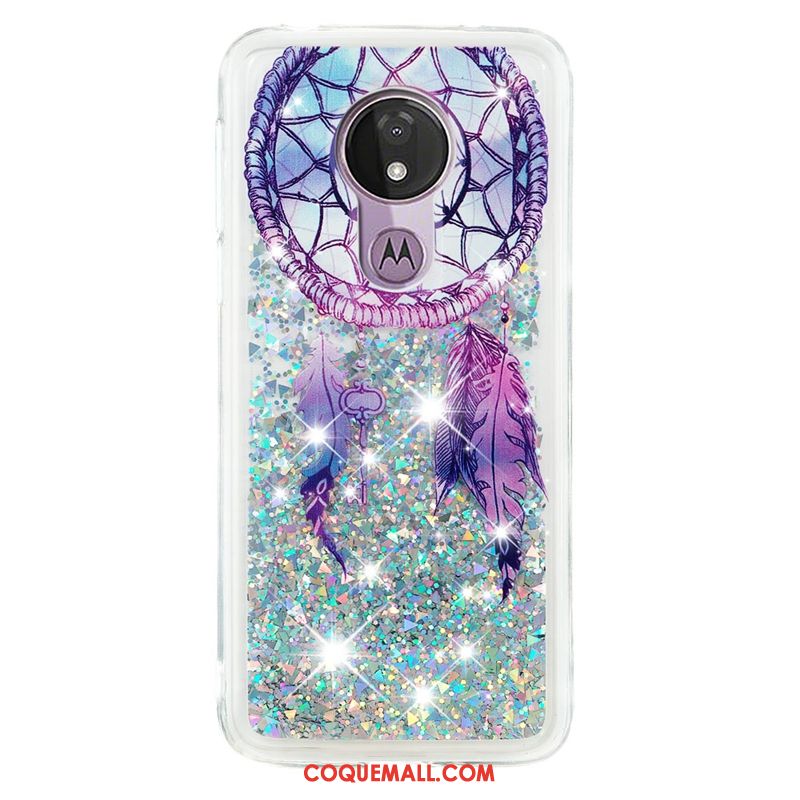 Étui Moto G7 Power Dessin Animé Légères Fluide Doux, Coque Moto G7 Power Créatif Quicksand