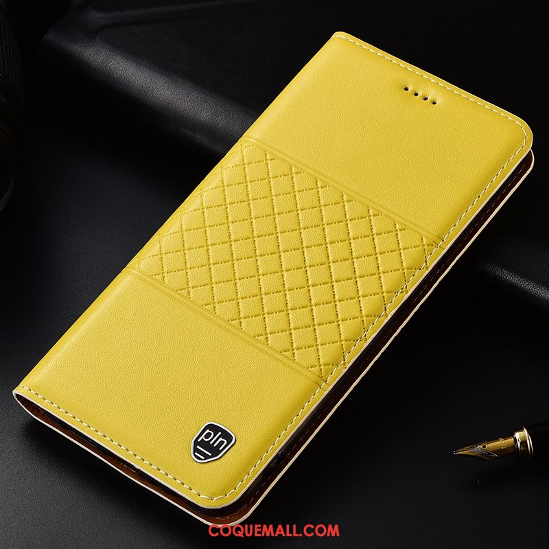 Étui Moto G7 Power En Cuir Protection Jaune, Coque Moto G7 Power Tout Compris Téléphone Portable