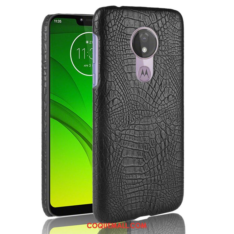 Étui Moto G7 Power Incassable Téléphone Portable Noir, Coque Moto G7 Power Sac Délavé En Daim