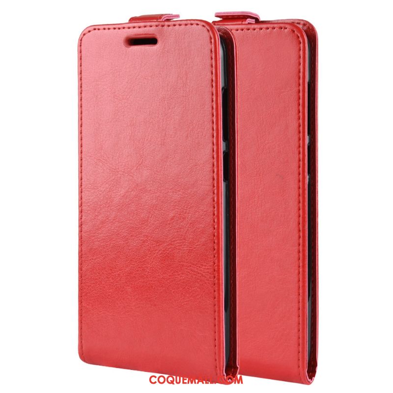 Étui Moto G7 Power Rouge Modèle Fleurie Protection, Coque Moto G7 Power En Cuir Téléphone Portable