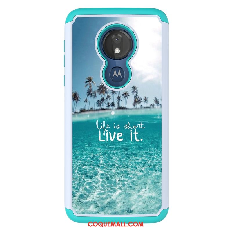 Étui Moto G7 Power Téléphone Portable Modèle Fleurie Tissu, Coque Moto G7 Power Protection Peinture