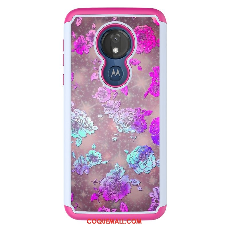 Étui Moto G7 Power Téléphone Portable Modèle Fleurie Tissu, Coque Moto G7 Power Protection Peinture