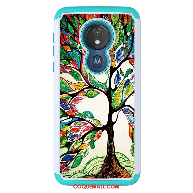 Étui Moto G7 Power Téléphone Portable Modèle Fleurie Tissu, Coque Moto G7 Power Protection Peinture