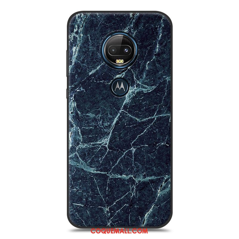 Étui Moto G7 Silicone Grain De Bois Simple, Coque Moto G7 Téléphone Portable Fluide Doux