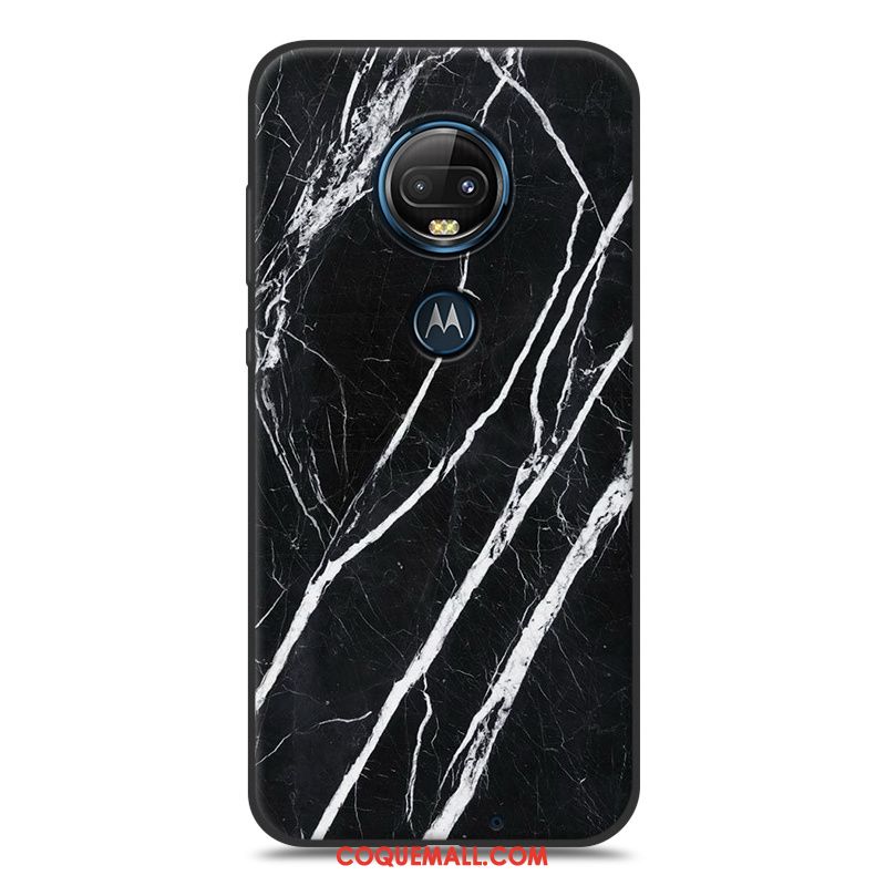 Étui Moto G7 Silicone Grain De Bois Simple, Coque Moto G7 Téléphone Portable Fluide Doux