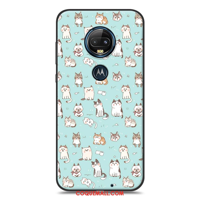 Étui Moto G7 Silicone Paysage Rose, Coque Moto G7 Fluide Doux Nouveau