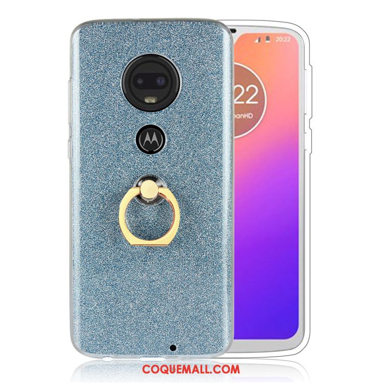 Étui Moto G7 Simple Blanc Business, Coque Moto G7 Anneau Téléphone Portable