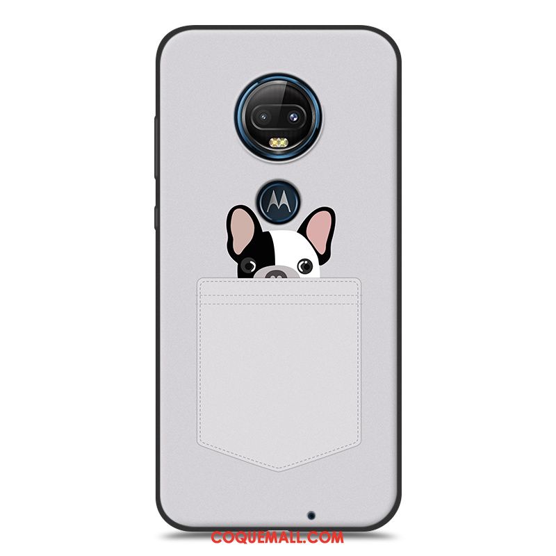 Étui Moto G7 Tout Compris Ornements Suspendus Bleu, Coque Moto G7 Charmant Silicone