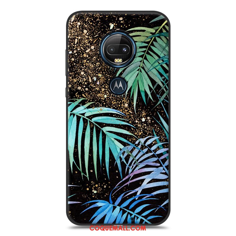 Étui Moto G7 Tout Compris Ornements Suspendus Bleu, Coque Moto G7 Charmant Silicone