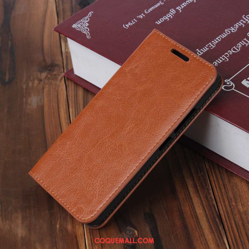 Étui Moto G8 Incassable Téléphone Portable Cuir Véritable, Coque Moto G8 Modèle Fleurie Rouge