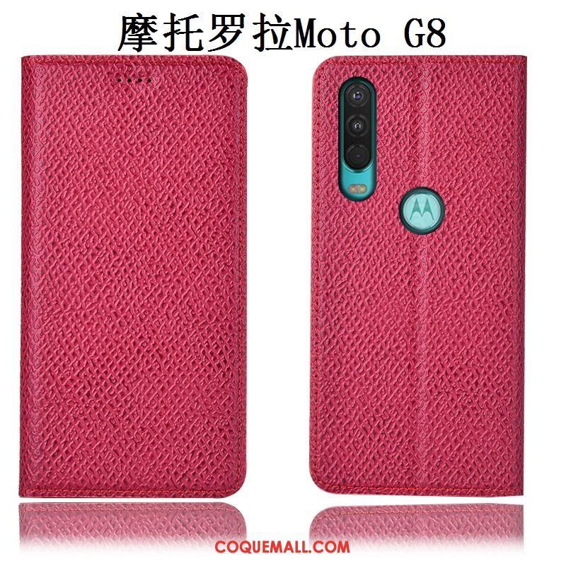 Étui Moto G8 Modèle Fleurie Téléphone Portable Noir, Coque Moto G8 Incassable Mesh