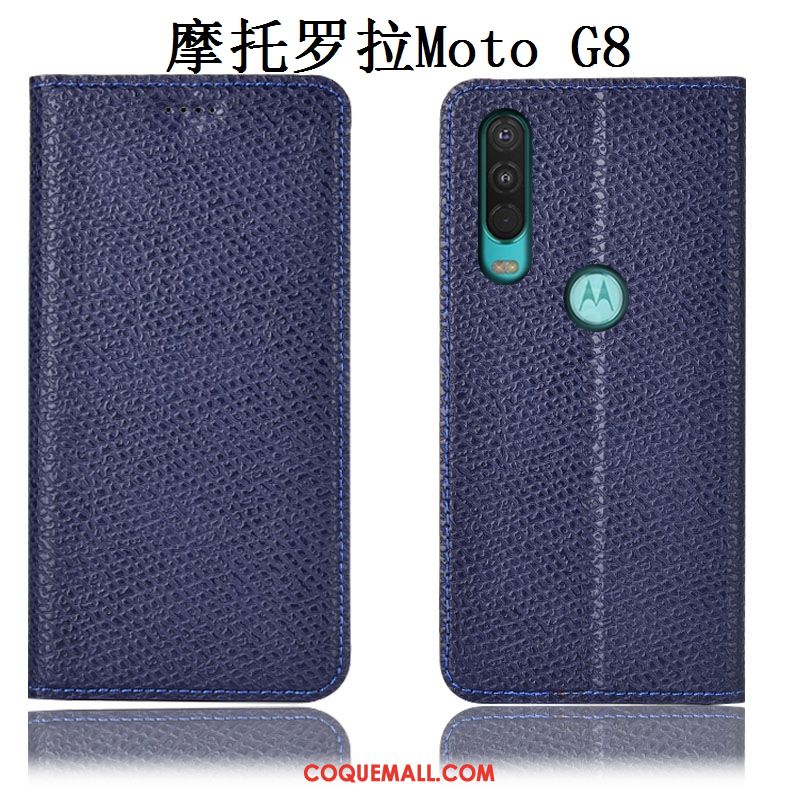 Étui Moto G8 Modèle Fleurie Téléphone Portable Noir, Coque Moto G8 Incassable Mesh