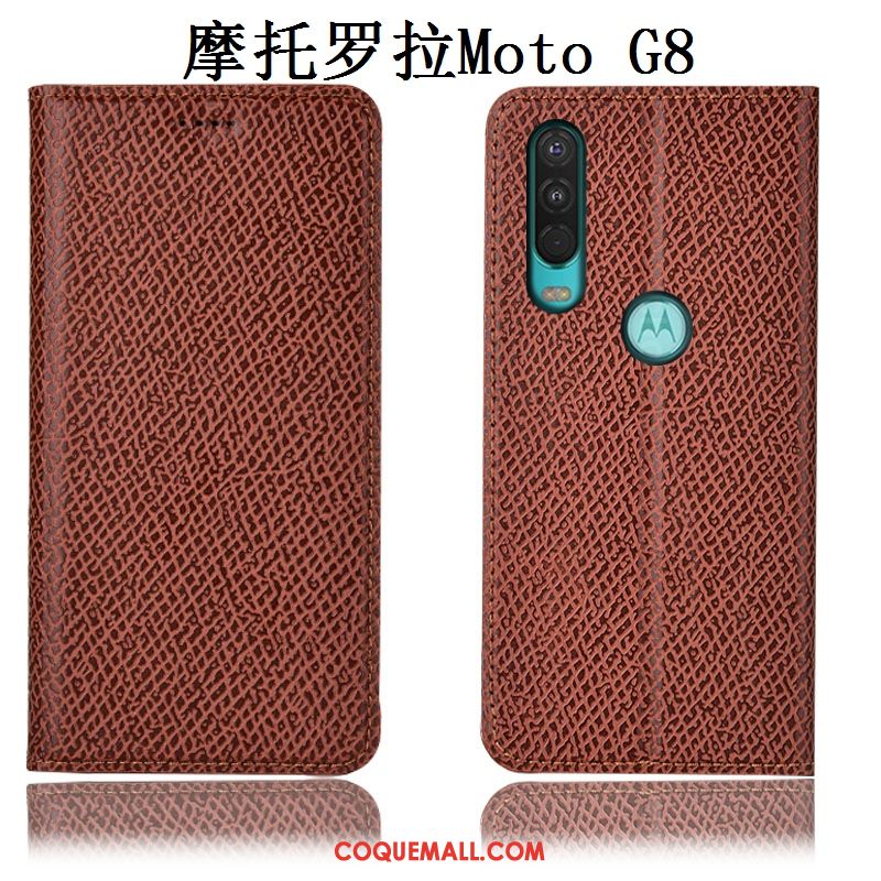 Étui Moto G8 Modèle Fleurie Téléphone Portable Noir, Coque Moto G8 Incassable Mesh