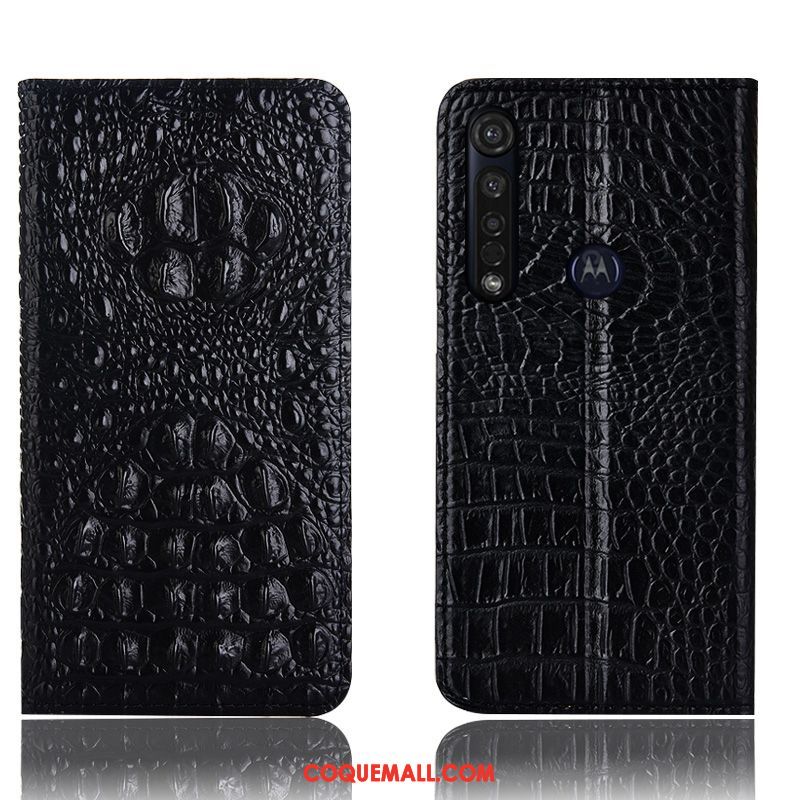 Étui Moto G8 Plus Bleu Téléphone Portable Tout Compris, Coque Moto G8 Plus Incassable Crocodile