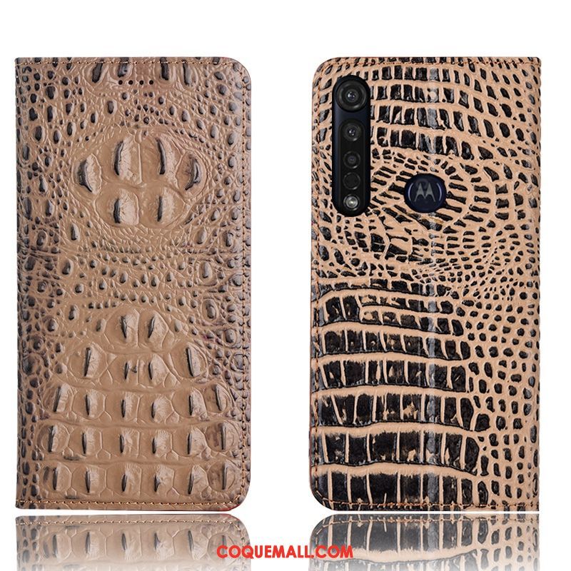 Étui Moto G8 Plus Bleu Téléphone Portable Tout Compris, Coque Moto G8 Plus Incassable Crocodile