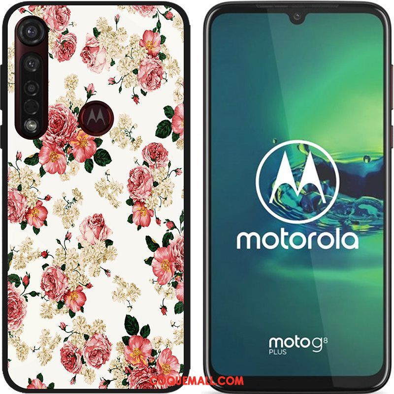 Étui Moto G8 Plus Chaud Dessin Animé Téléphone Portable, Coque Moto G8 Plus Tissu Peinture