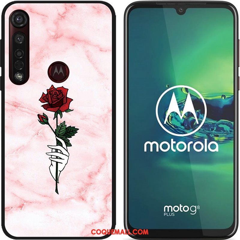 Étui Moto G8 Plus Chaud Dessin Animé Téléphone Portable, Coque Moto G8 Plus Tissu Peinture