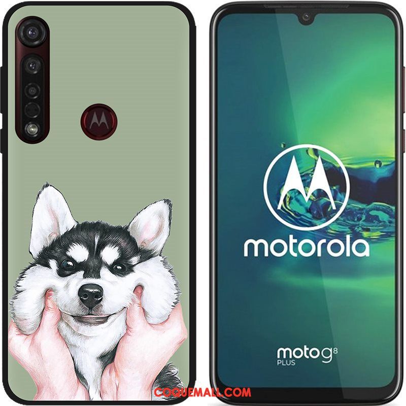 Étui Moto G8 Plus Chaud Dessin Animé Téléphone Portable, Coque Moto G8 Plus Tissu Peinture